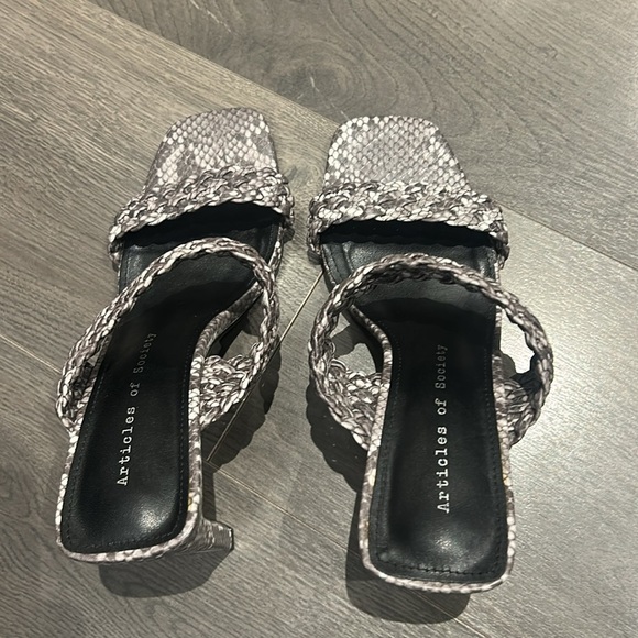 Articles of Society Asti Braided Open Square Toe Blocked Heeled Sandals Size 10 - Picture 11 of 16